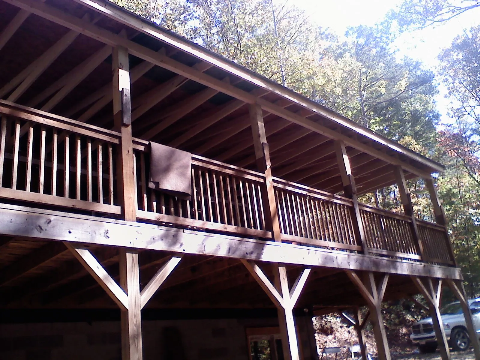 Timber framing under a new elevated porch and deck — Roof Leak Repair in Shamokin Dam by Roofing Brothers